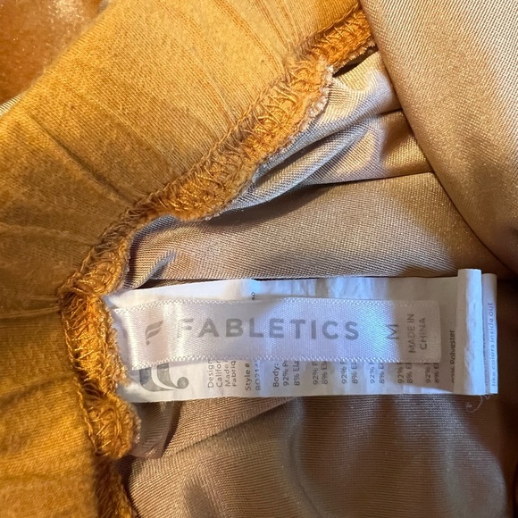 Fabletics Gold Velvet Jumpsuit Long Sleeves and Elastic Waist Women’s Size M - Picture 5 of 9